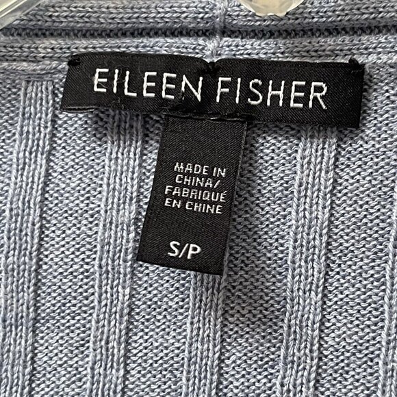 Eileen Fisher Open Front Cardigan Sweater Womens Small Organic Cotton SIlk Knit - Picture 3 of 8